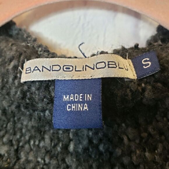 BANDOLINOBLU Hooded Chic Gray Fringe Cardigan Sweater Small - Picture 4 of 8